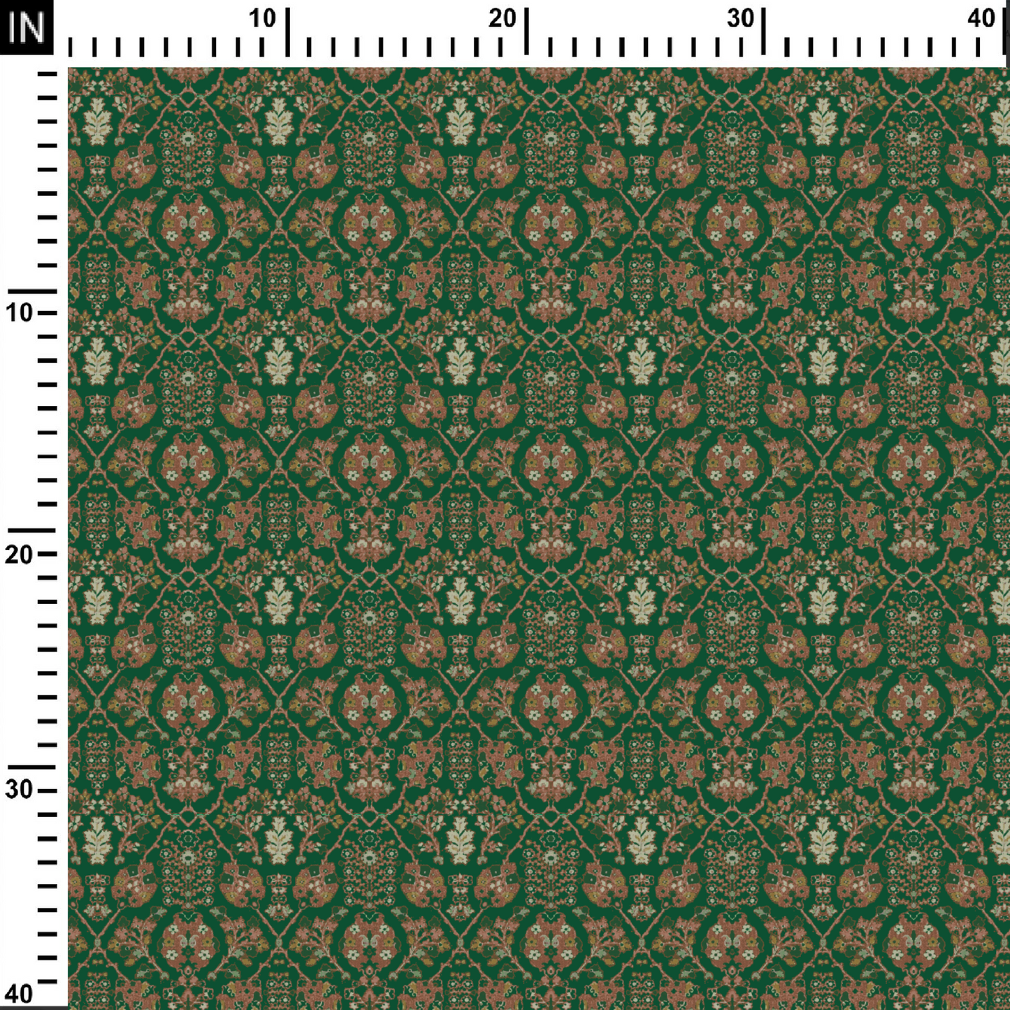 Green Kashmiri Digital Printed fabric
