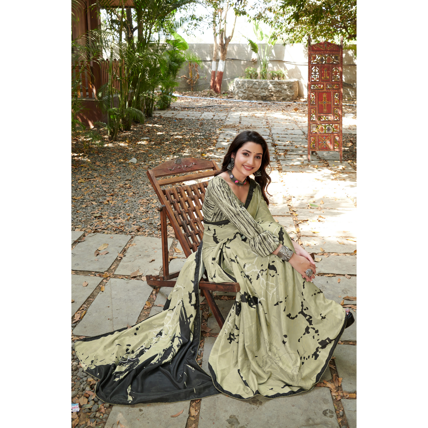 Abstract Printed Saree