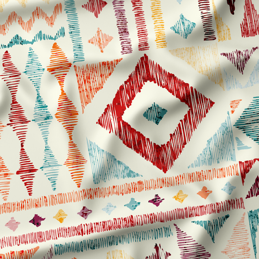 Opulent Batik Elegance Digital Printed Fabric